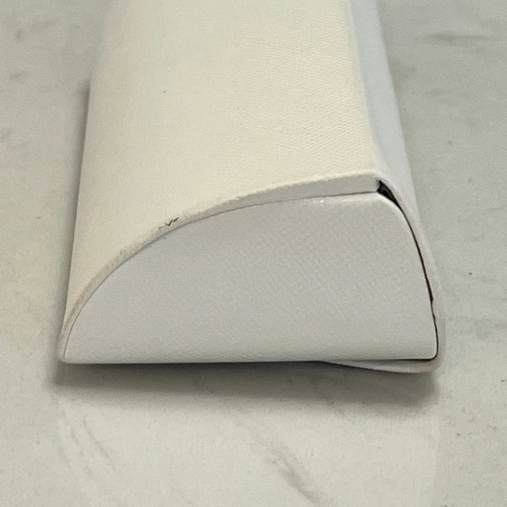 Michael Kors MK White Eyeglass Sunglass Hard Case Snap Closure Saffiano‎ Leather